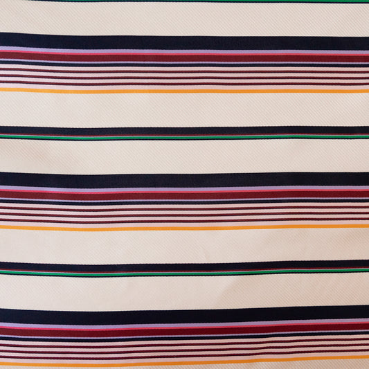 Matase Bej cu Dungi Multicolore