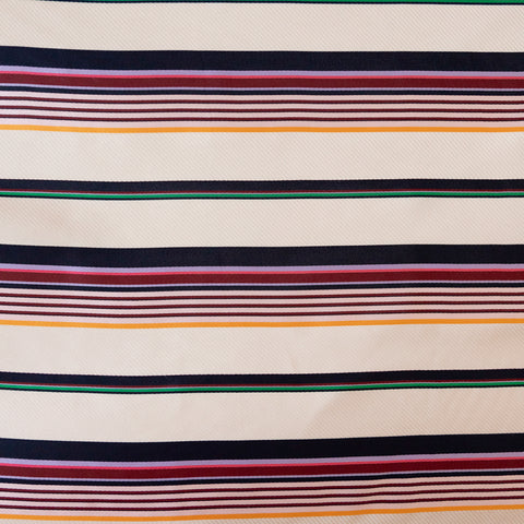 Matase Bej cu Dungi Multicolore