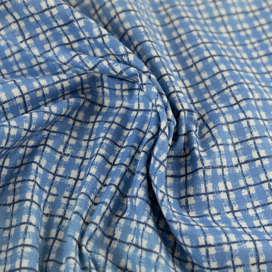 Material pentru fata de masa albastru cu patratele