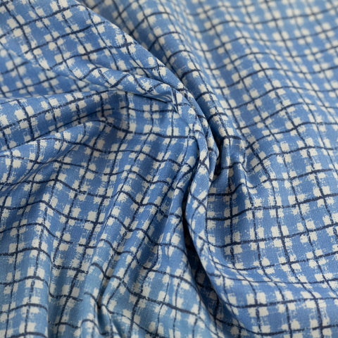 Material pentru fata de masa albastru cu patratele