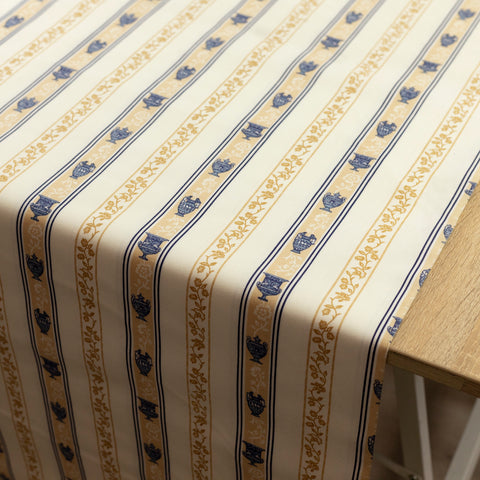 Material pentru fata de masa ivoire cu dungi