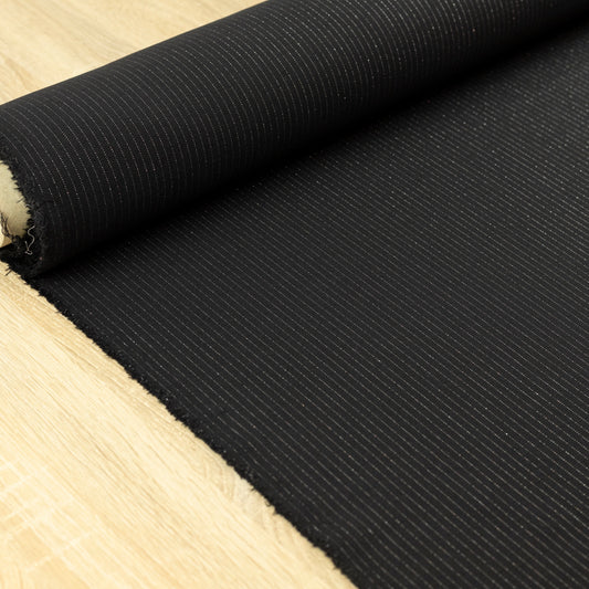 Pachet 12 metri stofita neagra elastica cu dungi argintii
