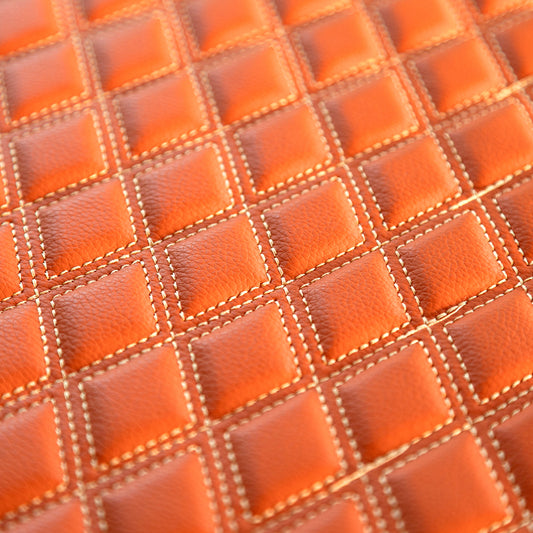 Piele ecologica maro deschis cu romburi pentru tapiterie auto