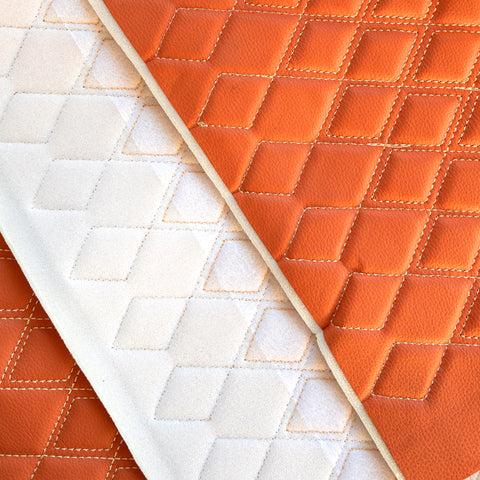 Piele ecologica maro deschis cu romburi pentru tapiterie auto