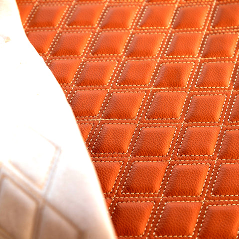 Piele ecologica maro deschis cu romburi pentru tapiterie auto