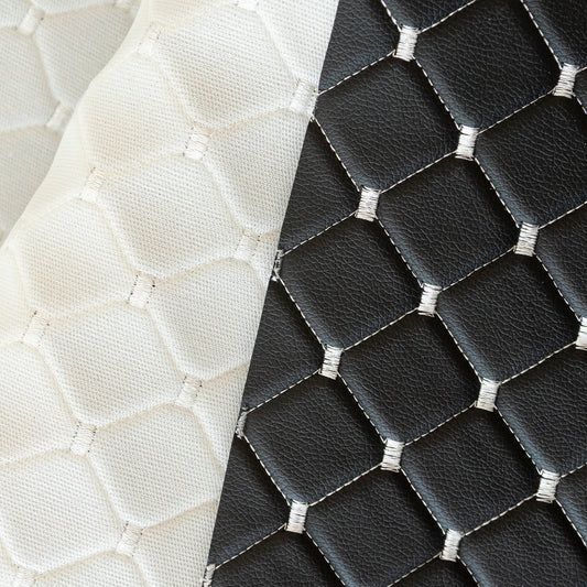 Piele Ecologica cu Burete Neagra cu Cusatura Alba