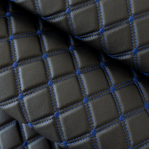 Piele Ecologica cu Burete Neagra cu Cusatura Albastra