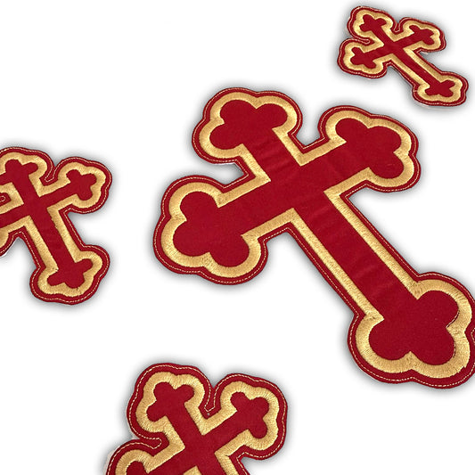 Set 5 Cruci Brodate Grena Auriu