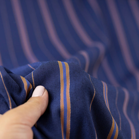 Tesatura elastica cu bumbac si dungi
