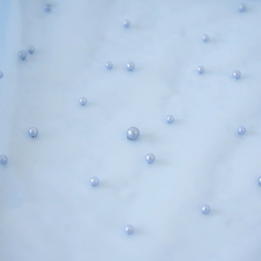Tulle cu perle inegale Bleu