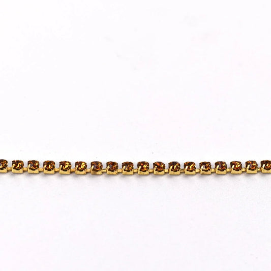 Banda aurie cu cristale aurii 2 mm