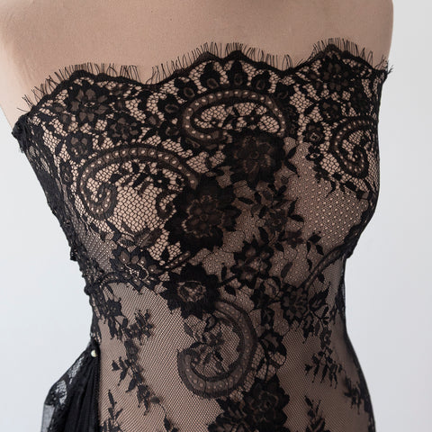 Dantela Chantilly Negru