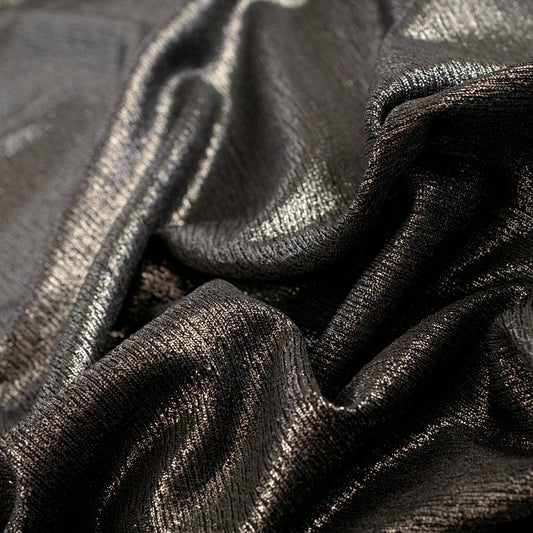 Lurex Negru cu Reflexii Argintii