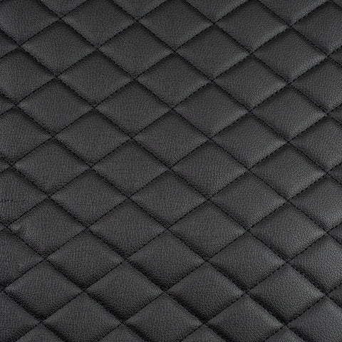Piele ecologica neagra cu romburi si cusatura neagra pentru tapiterie auto