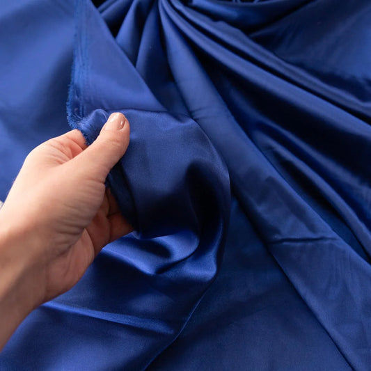 Saten elastic albastru