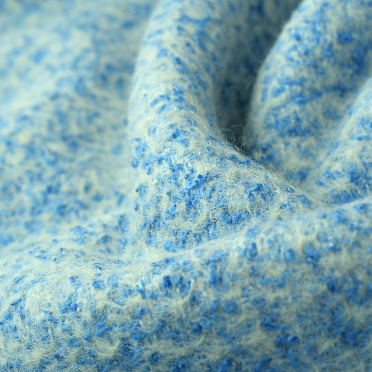 Stofa lana palton alb bleu