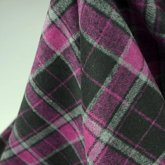Stofa palton carouri negru magenta