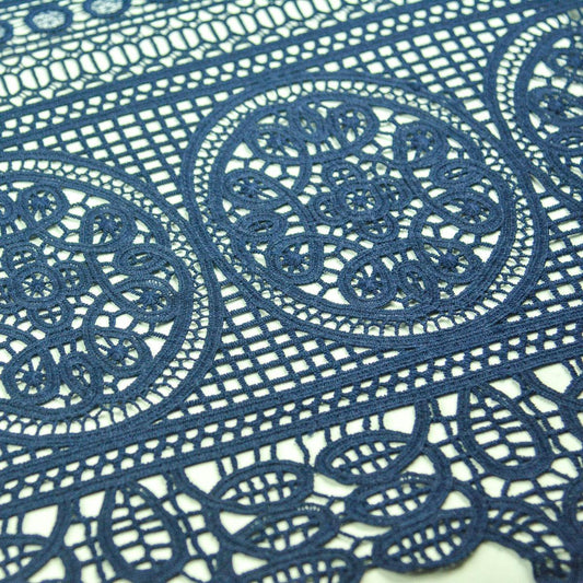 Dantela brodata - Figuri geometrice - Bleumarin