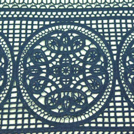 Dantela brodata - Figuri geometrice - Bleumarin