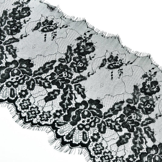Dantela Chantilly - Negru Royal