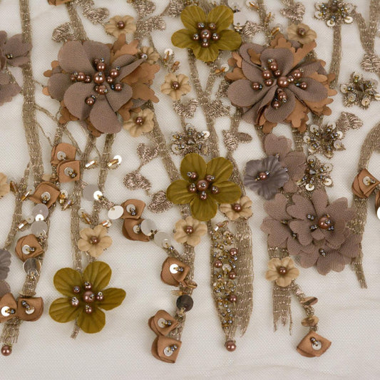 Dantela cu pietre - Maro