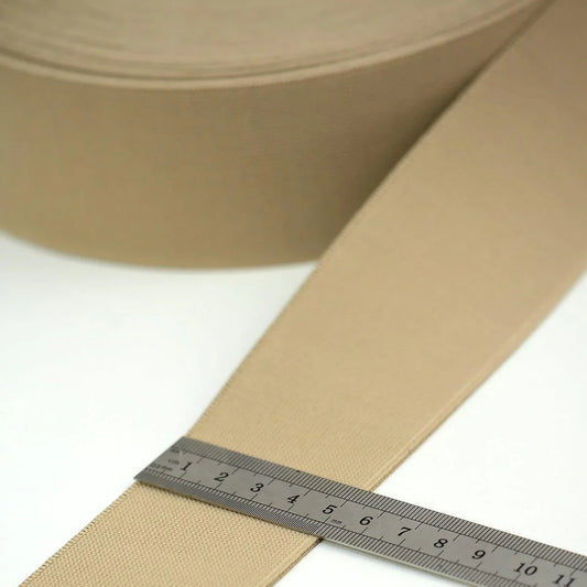 Elastic colorat Latime 6 cm Crem Inchis