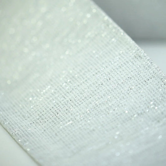 Elastic Latime 6 cm Alb cu Sclipici