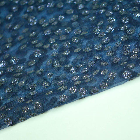 Glitter pe tulle - Bleumarin