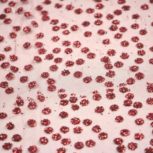 Glitter pe tulle - Grena