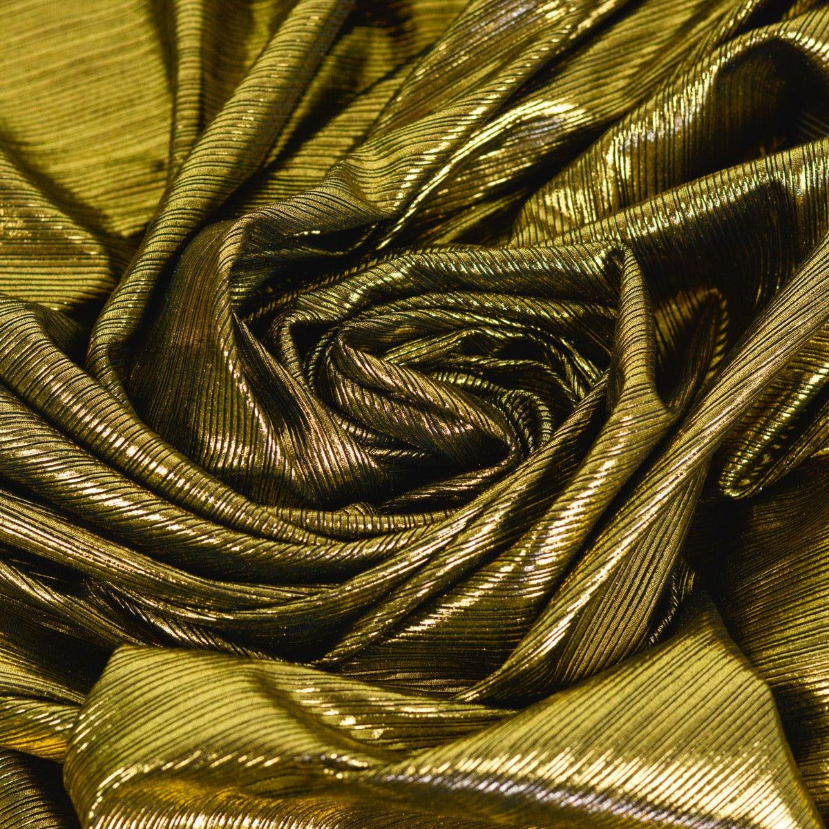 Lurex - Negru cu dungi aurii folosit la fabricarea rochiilor