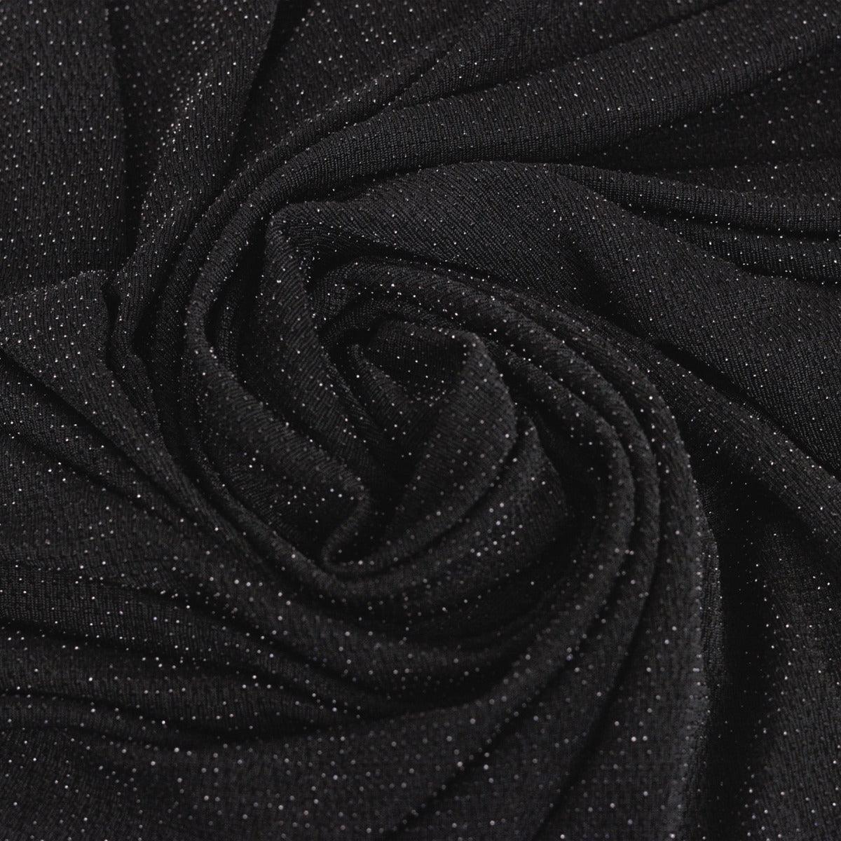 Lurex - Negru cu fir negru folosit la fabricarea rochiilor