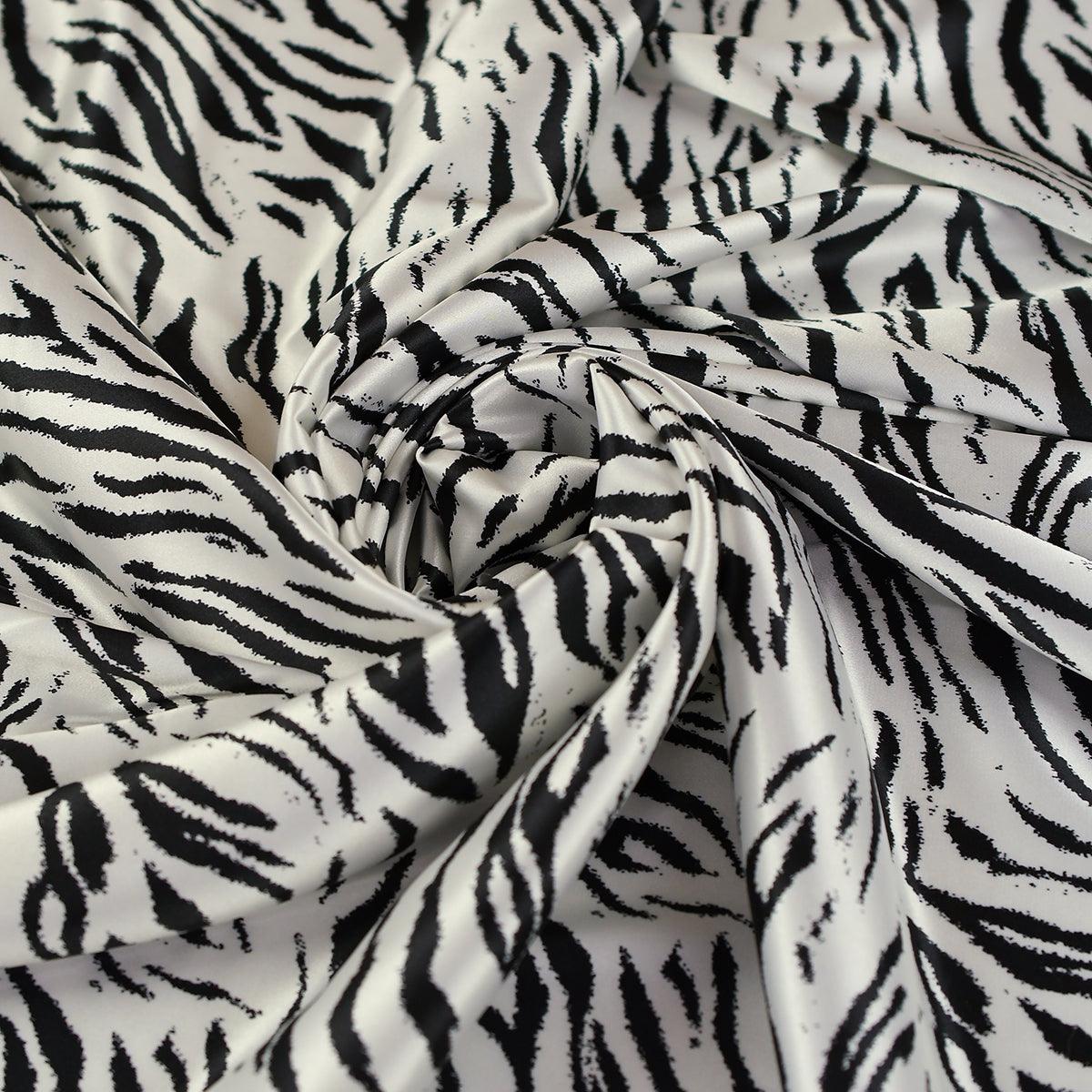 Satin Animal Print elastic dungi negre