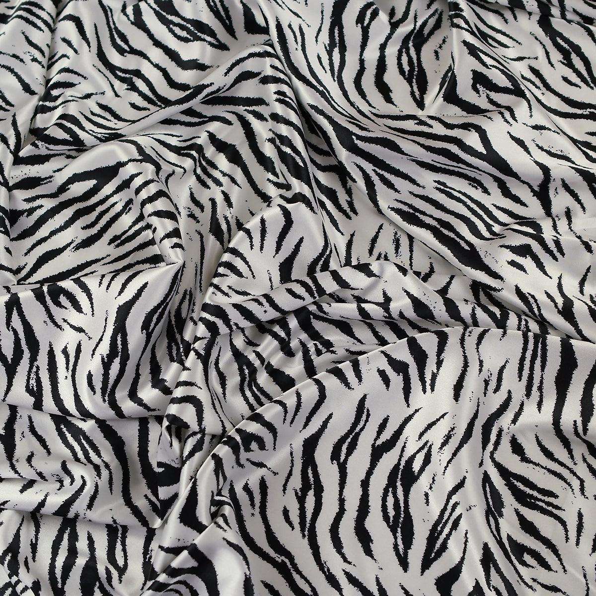 Satin Animal Print elastic dungi negre