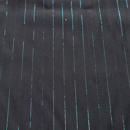 Stofita neagra cu fir metalic verde