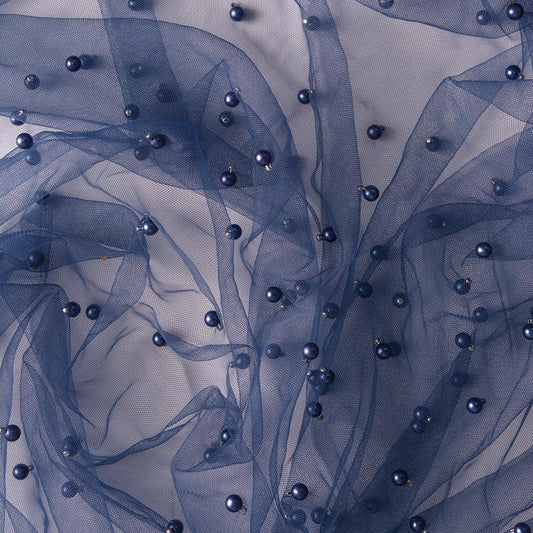 Tulle cu perle - Bleumarin