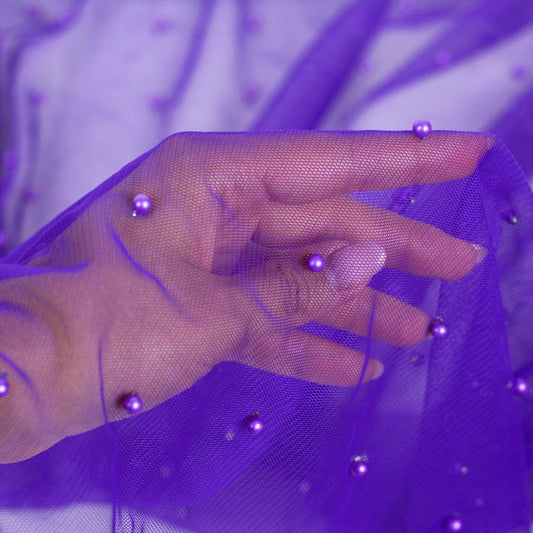 Tulle cu perle - Mov Imperial