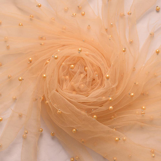 Tulle cu perle - Portocaliu deschis

