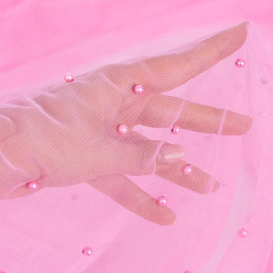 Tulle cu perle - Roz Bombon