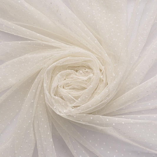 Tulle fin cu buline mici - Ivory