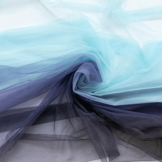 Tulle in degradee turcoaz