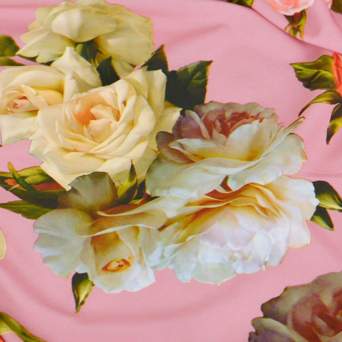Vascoza Imprimata - Liliac inchis cu trandafiri