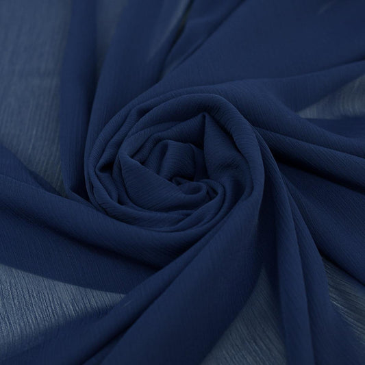 Voal Bleumarin Chiffon Creponat