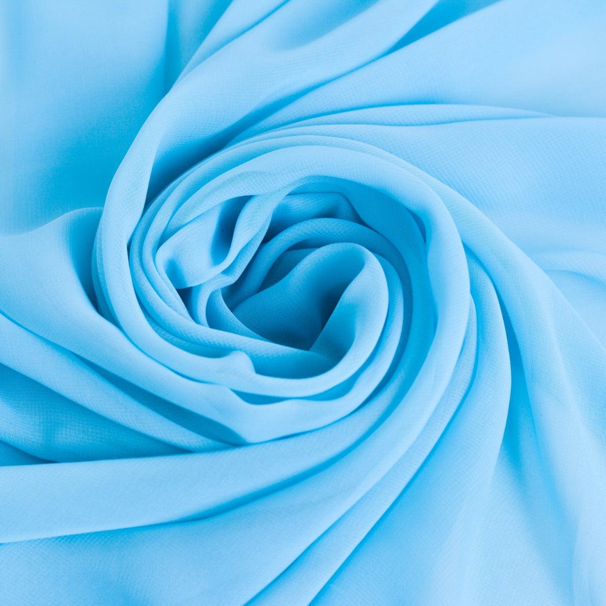 Voal Chiffon - Turcoaz Bleu folosit la fabricarea rochiilor