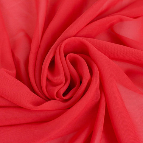 Voal Chiffon - Rosu Corai folosit la fabricarea rochiilor