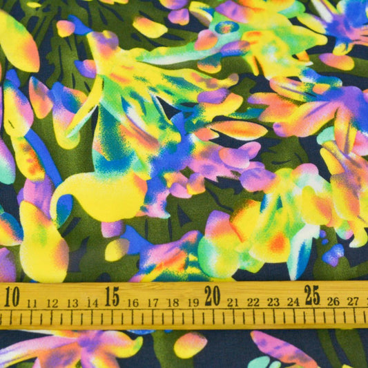 Voal Imprimat - Bleumarin multicolor